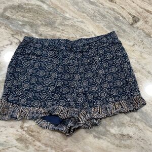 Freebird- Blue Shorts with Ruffle Detail/Pockets
